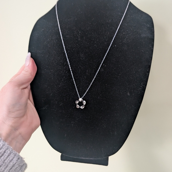 Stamped 925 Silver Necklace with Knot Pendant - Picture 3 of 11